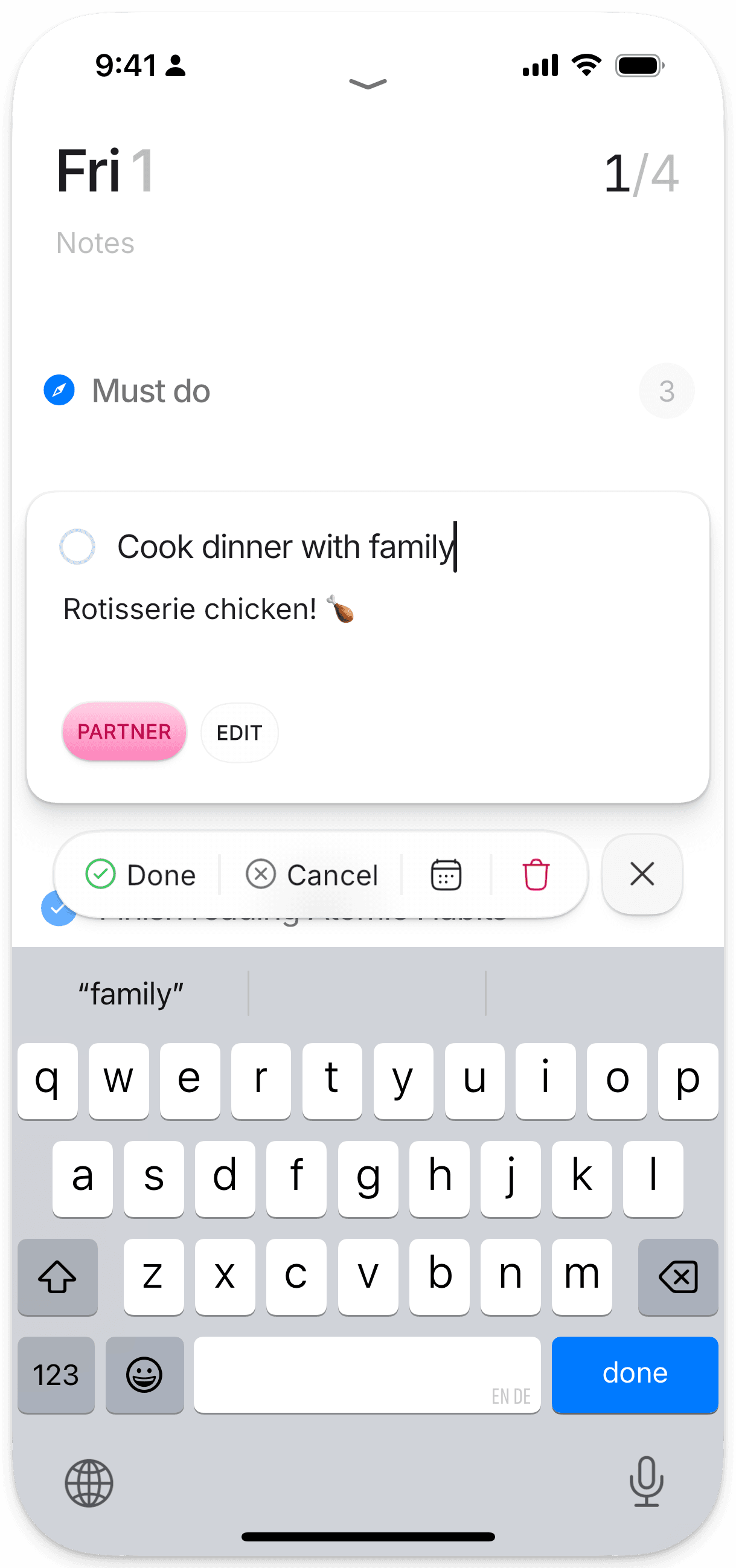 Edit your tasks effortlessly to adjust priorities as your day evolves.